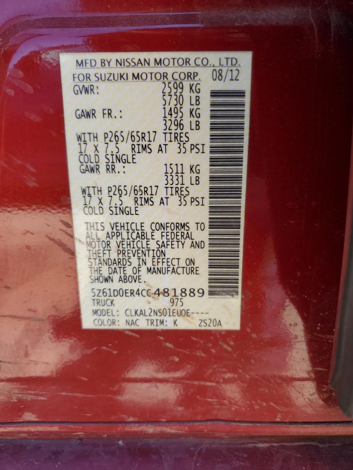 2012 Suzuki Equator Sport VIN: 5Z61D0ER4CC481889 Lot: 56955024