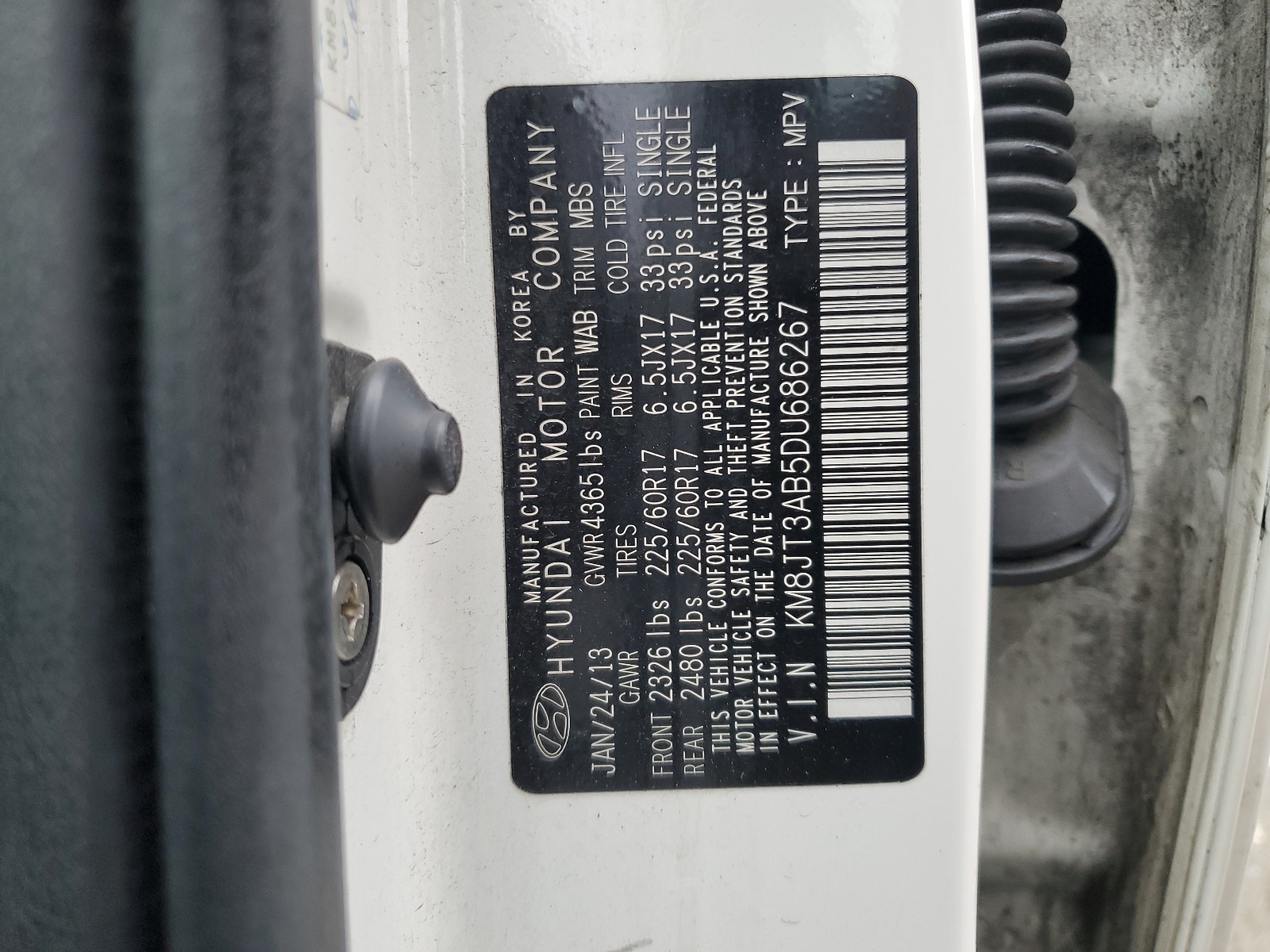 KM8JT3AB5DU686267 2013 Hyundai Tucson Gl