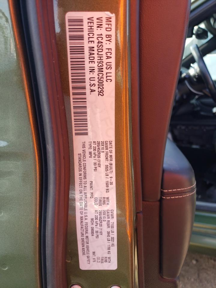 2021 Dodge Durango Srt Hellcat VIN: 1C4SDJH93MC500292 Lot: 53748714