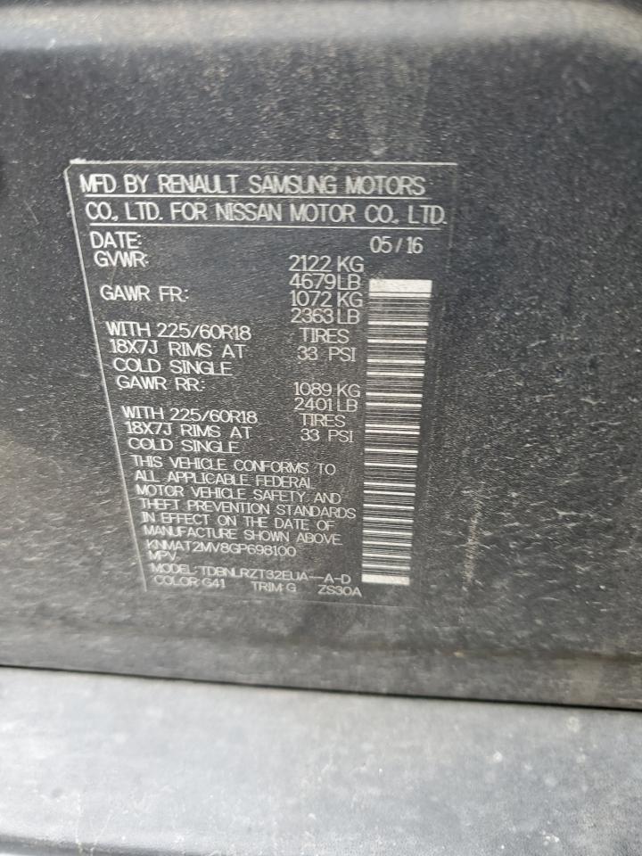 KNMAT2MV8GP698100 2016 NISSAN ROGUE - Image 12