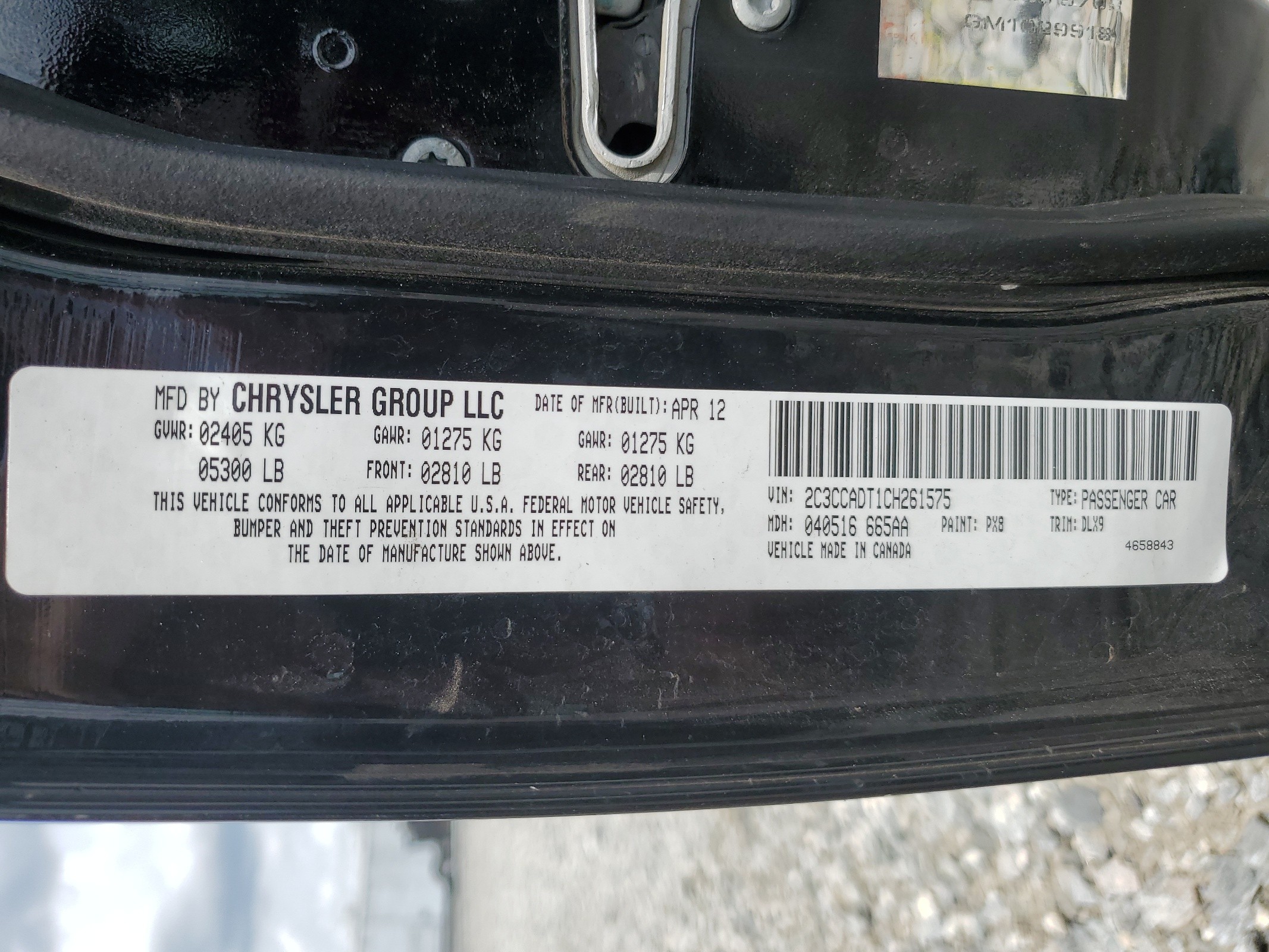 2C3CCADT1CH261575 2012 Chrysler 300 S