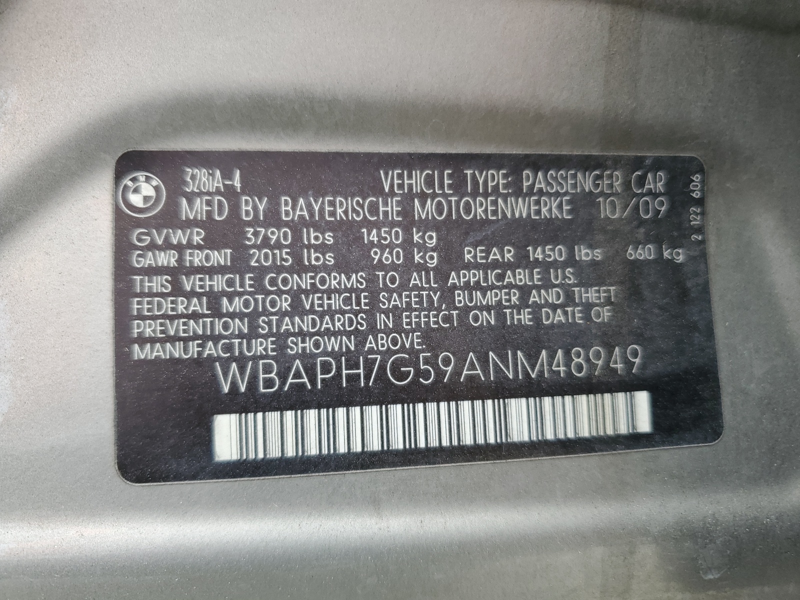 WBAPH7G59ANM48949 2010 BMW 328 I