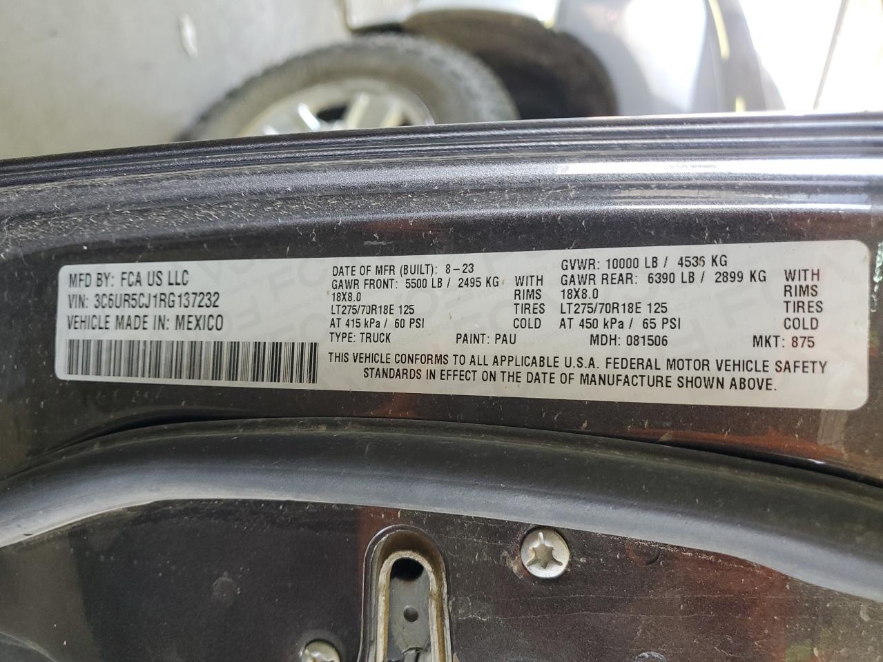 2024 Ram 2500 Tradesman VIN: 3C6UR5CJ1RG137232 Lot: 55391664