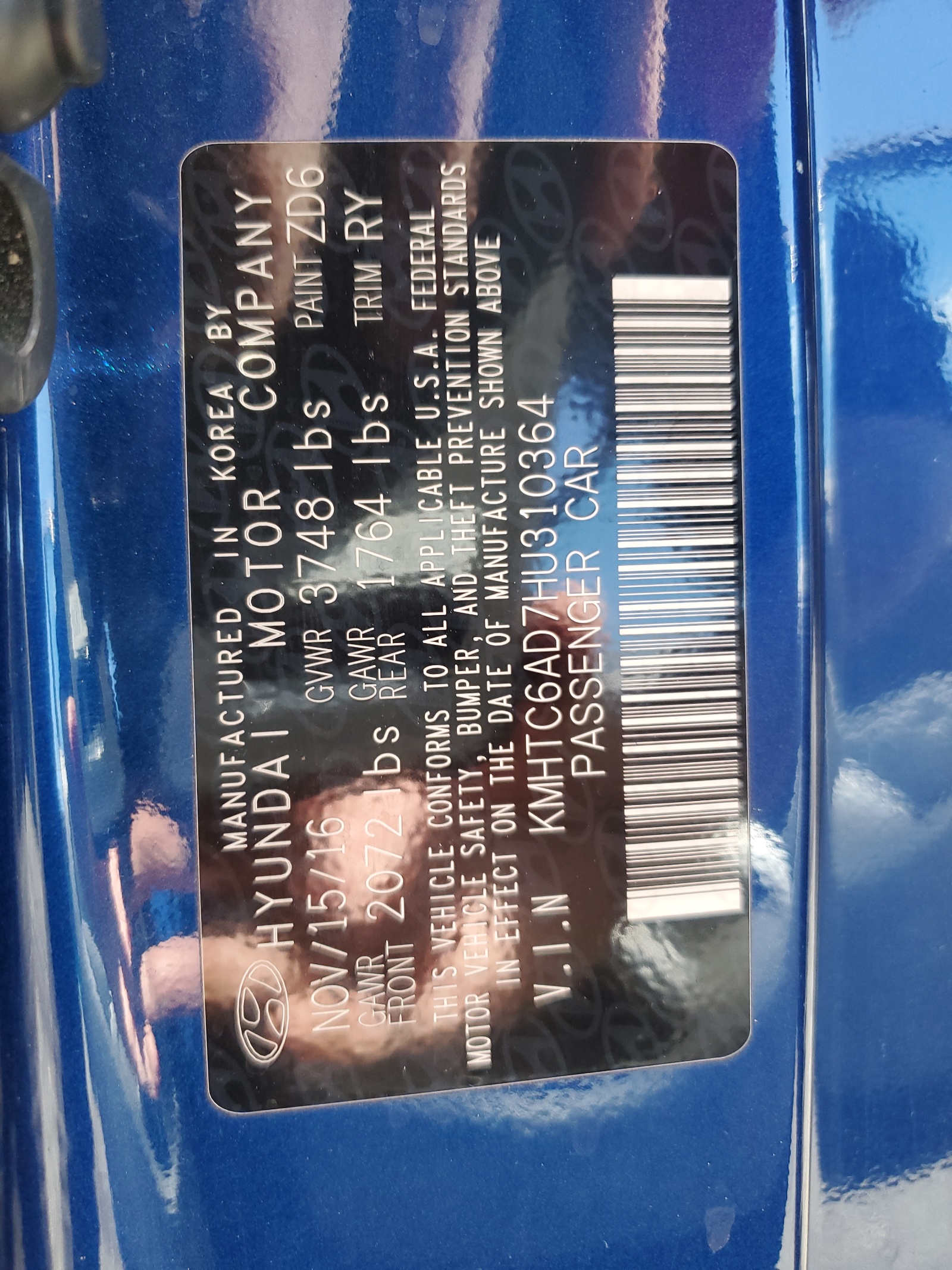 KMHTC6AD7HU310364 2017 Hyundai Veloster