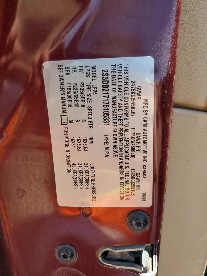 2007 Suzuki Xl7 VIN: 2S3DB217176105331 Lot: 57139674