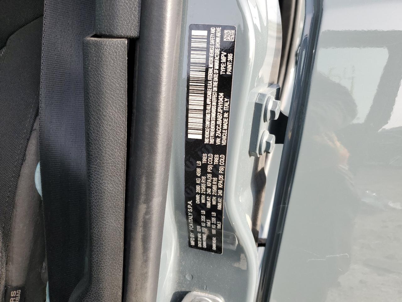 2018 Jeep Renegade Sport VIN: ZACCJBAB7JPH10434 Lot: 53004864