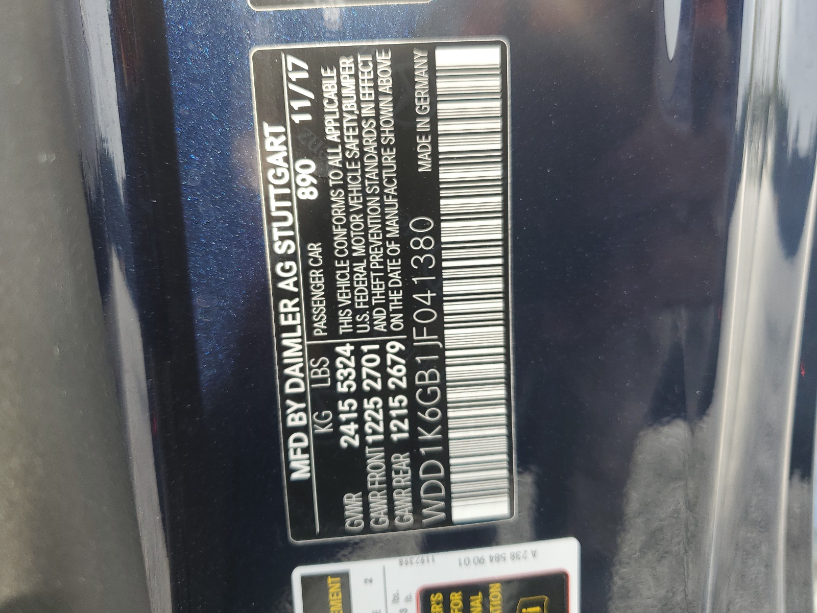 WDD1K6GB1JF041380 2018 Mercedes-Benz E 400 4Matic