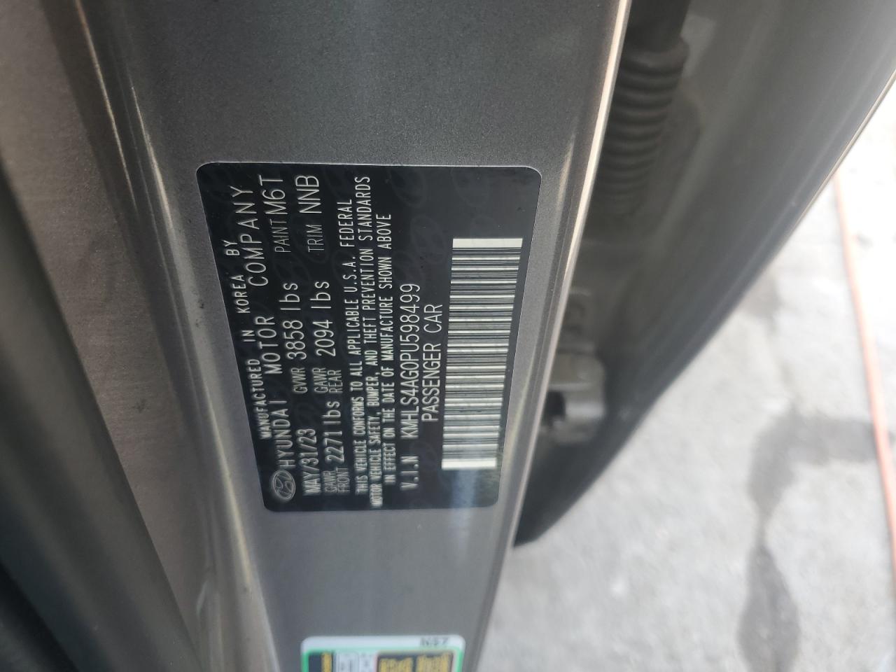 2023 Hyundai Elantra Sel VIN: KMHLS4AG0PU598499 Lot: 53484094