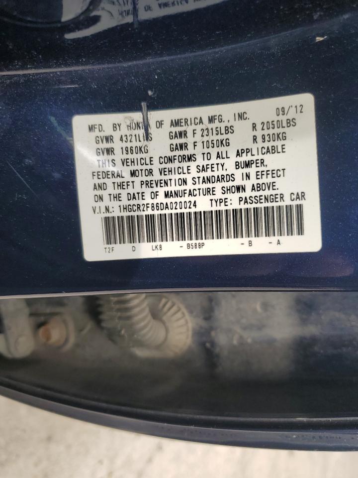 1HGCR2F86DA020024 2013 Honda Accord Exl