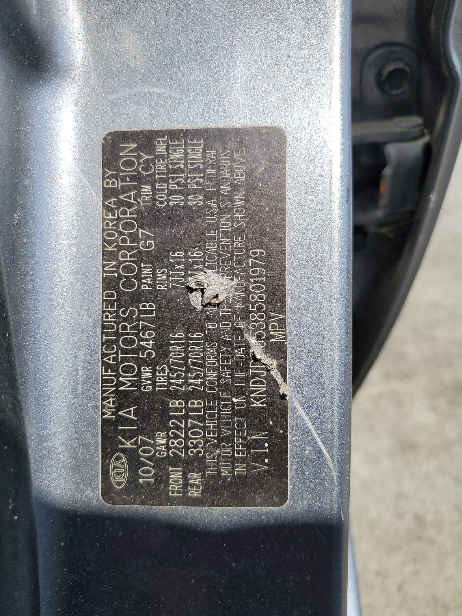 KNDJD735385801979 2008 Kia Sorento Ex