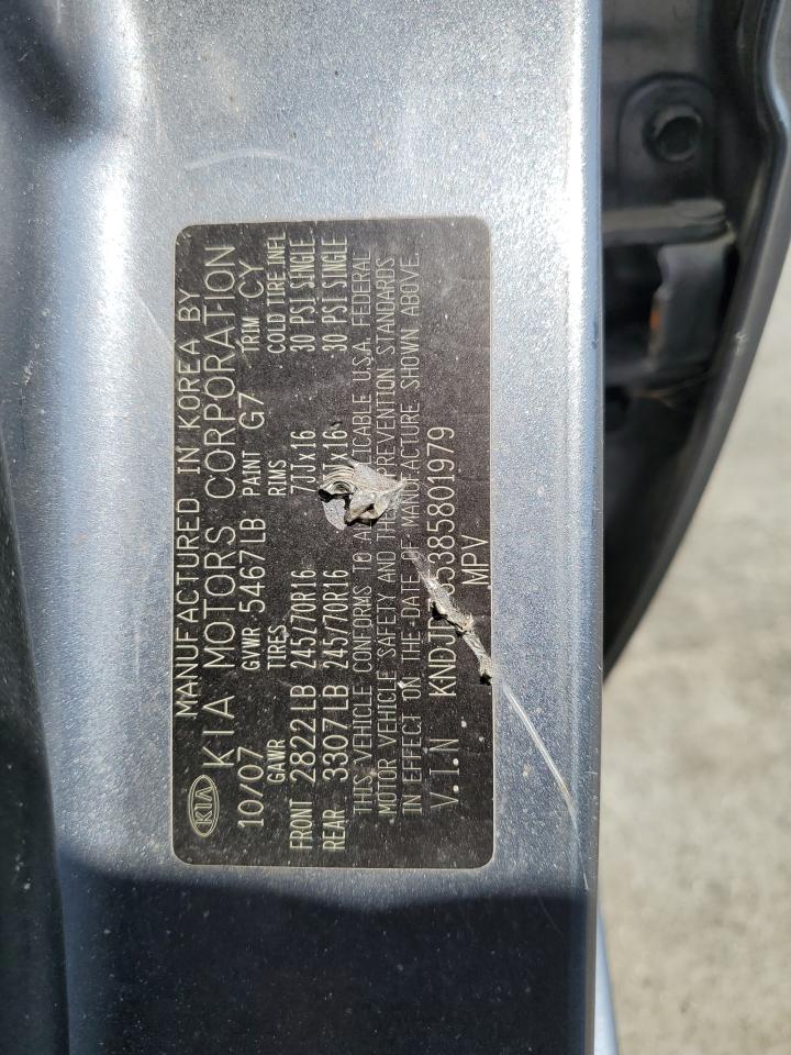 2008 Kia Sorento Ex VIN: KNDJD735385801979 Lot: 54223334