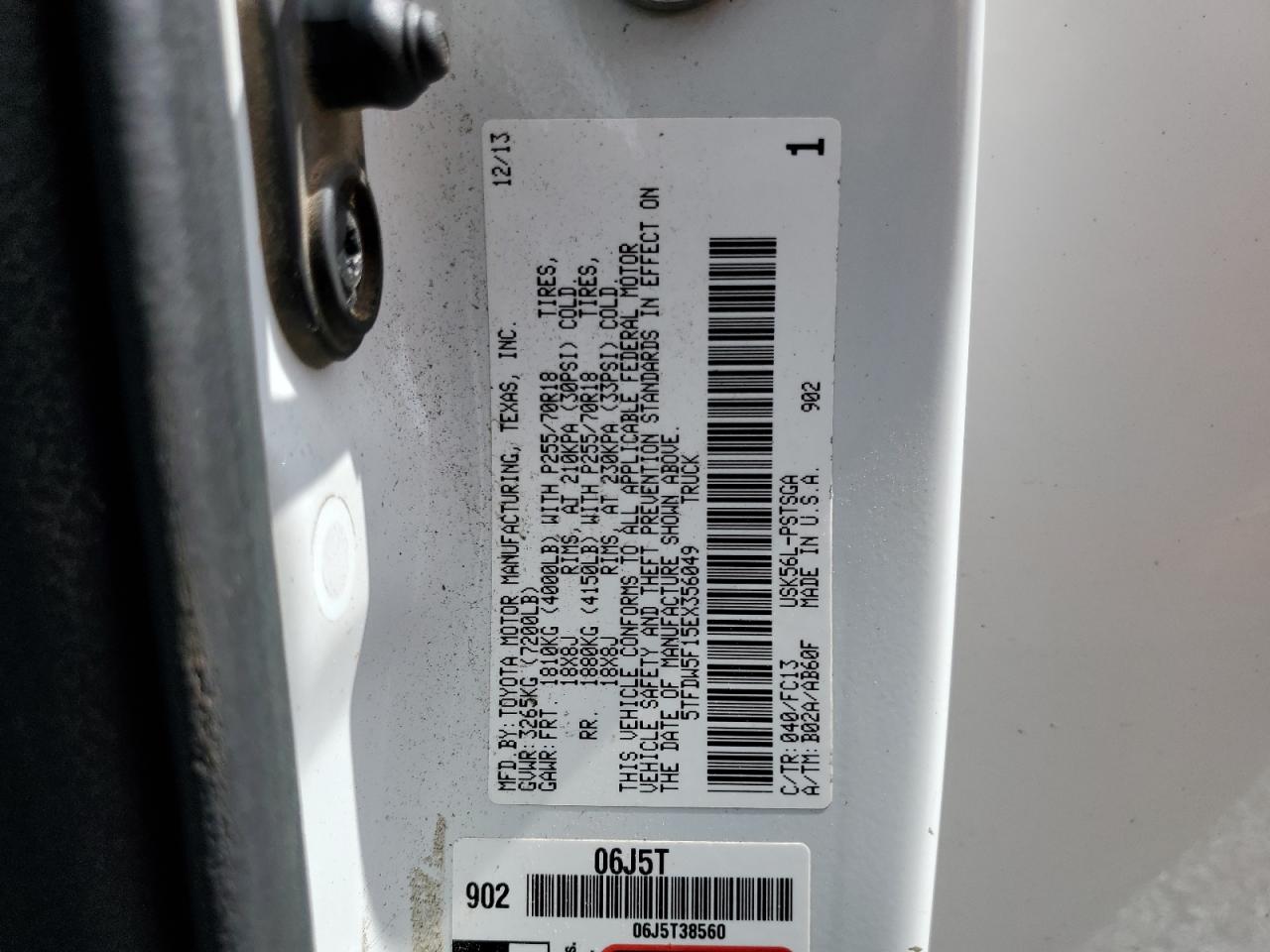 2014 Toyota Tundra Crewmax Sr5 VIN: 5TFDW5F15EX356049 Lot: 56576914