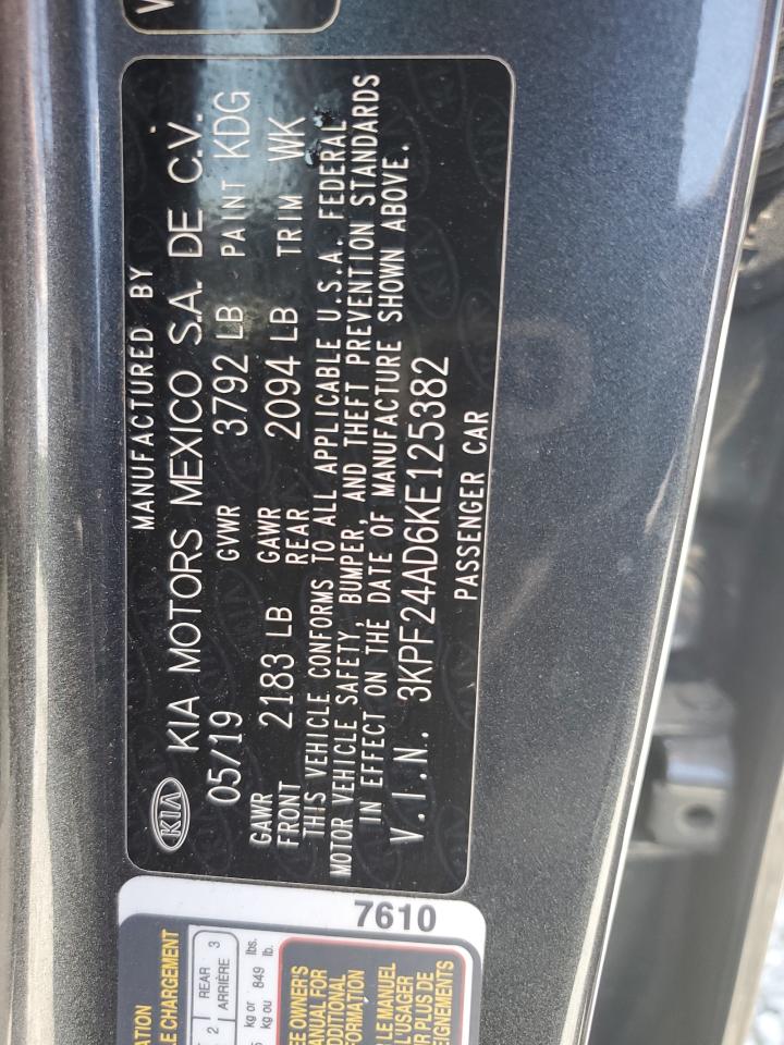 3KPF24AD6KE125382 2019 Kia Forte Fe