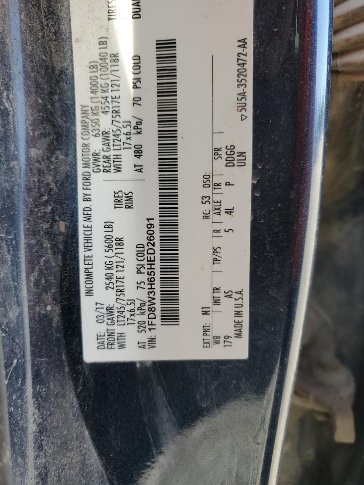 2017 Ford F350 Super Duty VIN: 1FD8W3H65HED26091 Lot: 55599664