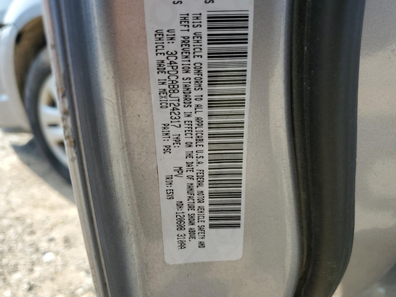 2018 Dodge Journey Se VIN: 3C4PDCAB8JT242317 Lot: 55485004