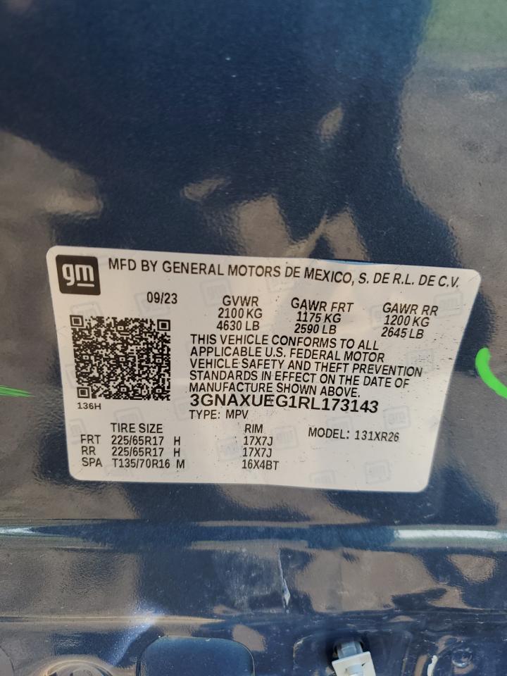 2024 Chevrolet Equinox Lt VIN: 3GNAXUEG1RL173143 Lot: 55794284