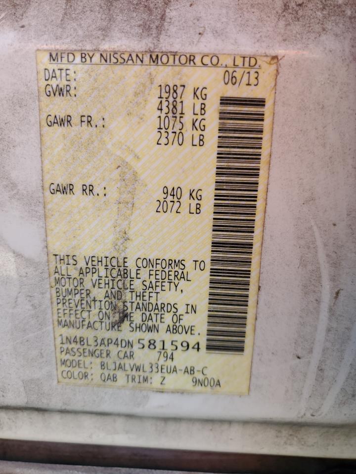 1N4BL3AP4DN581594 2013 Nissan Altima 3.5S