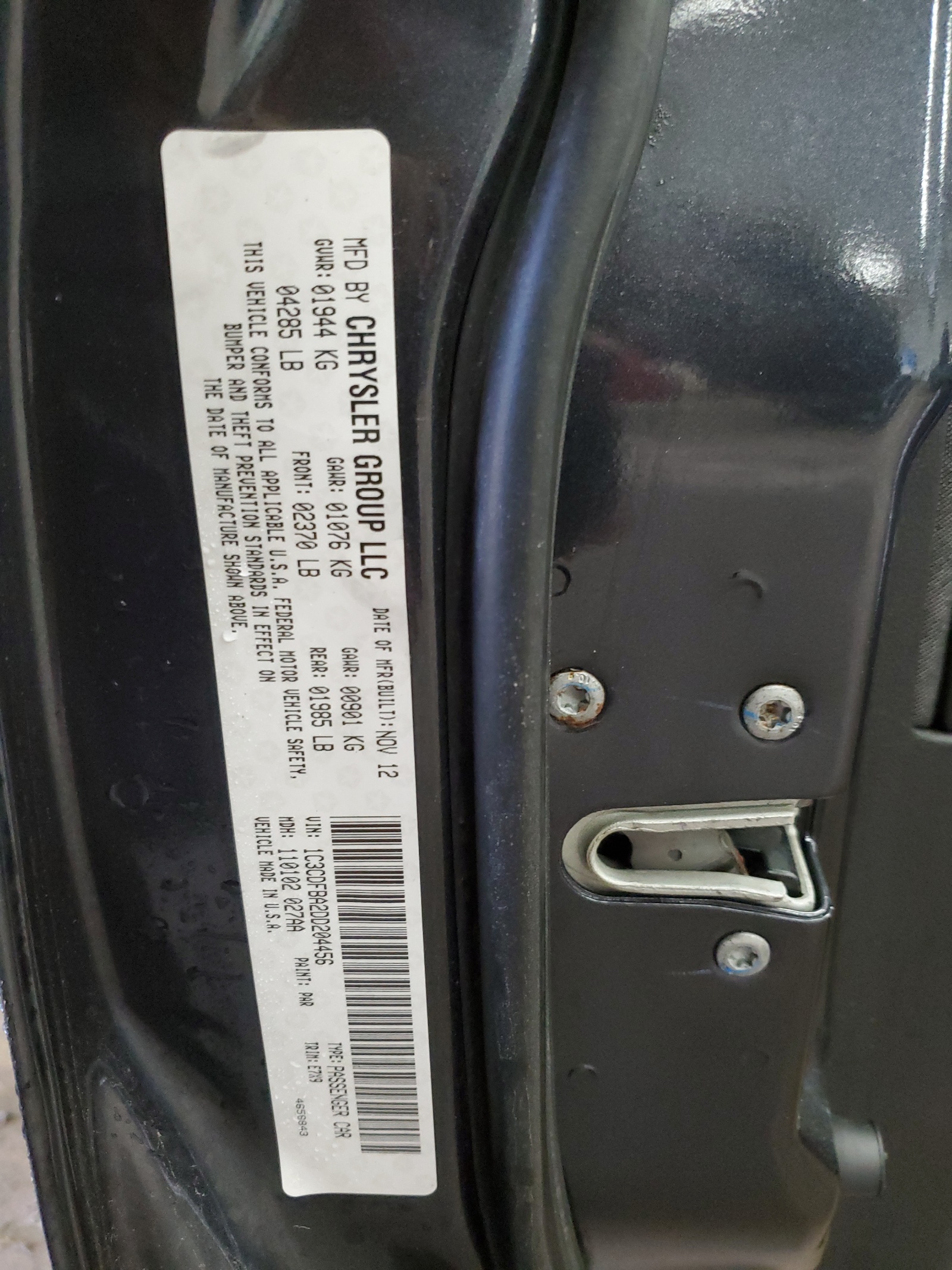 1C3CDFBA2DD204456 2013 Dodge Dart Sxt