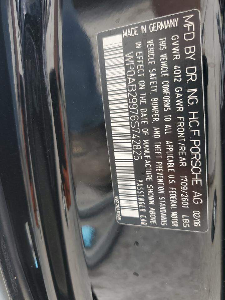 2006 Porsche 911 Carrera S VIN: WP0AB29976S742825 Lot: 56498094