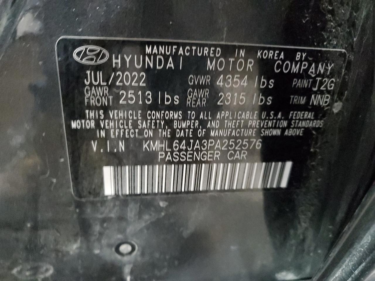 KMHL64JA3PA252576 2023 Hyundai Sonata Sel