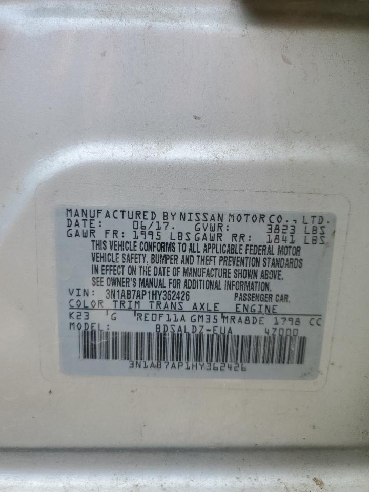 3N1AB7AP1HY362426 2017 Nissan Sentra S