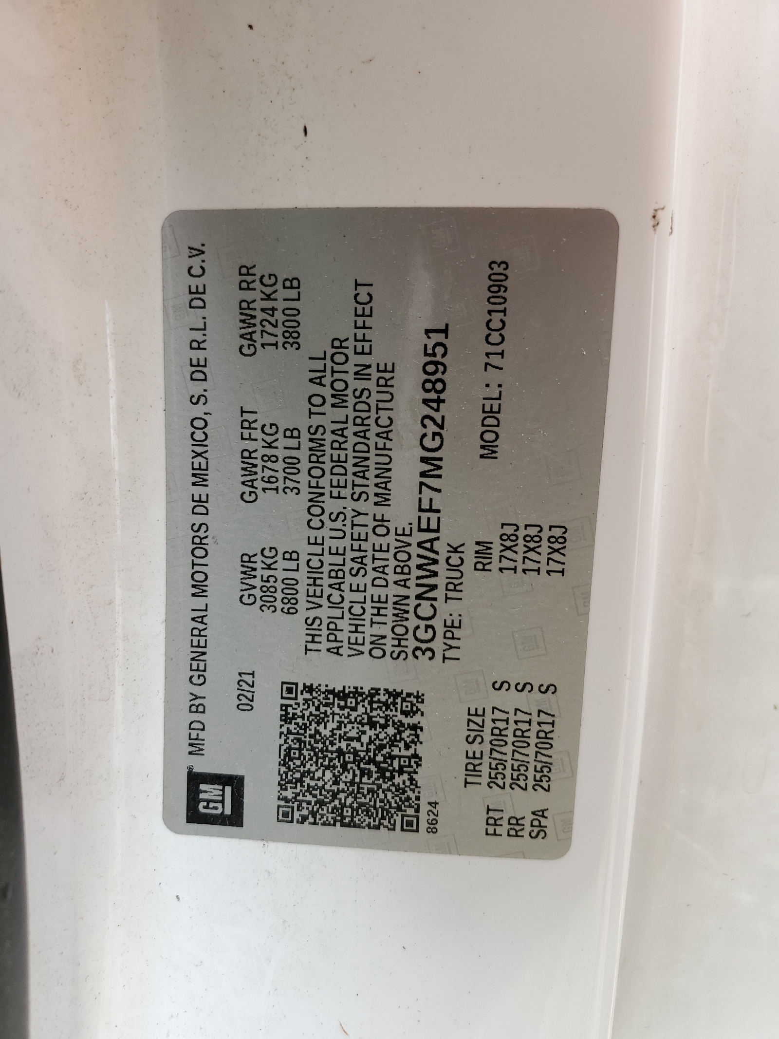 3GCNWAEF7MG248951 2021 Chevrolet Silverado C1500