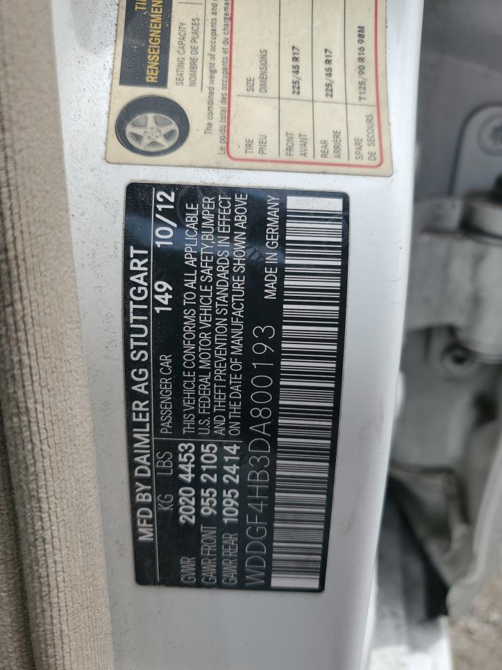 2013 Mercedes-Benz C 250 VIN: WDDGF4HB3DA800193 Lot: 53410914