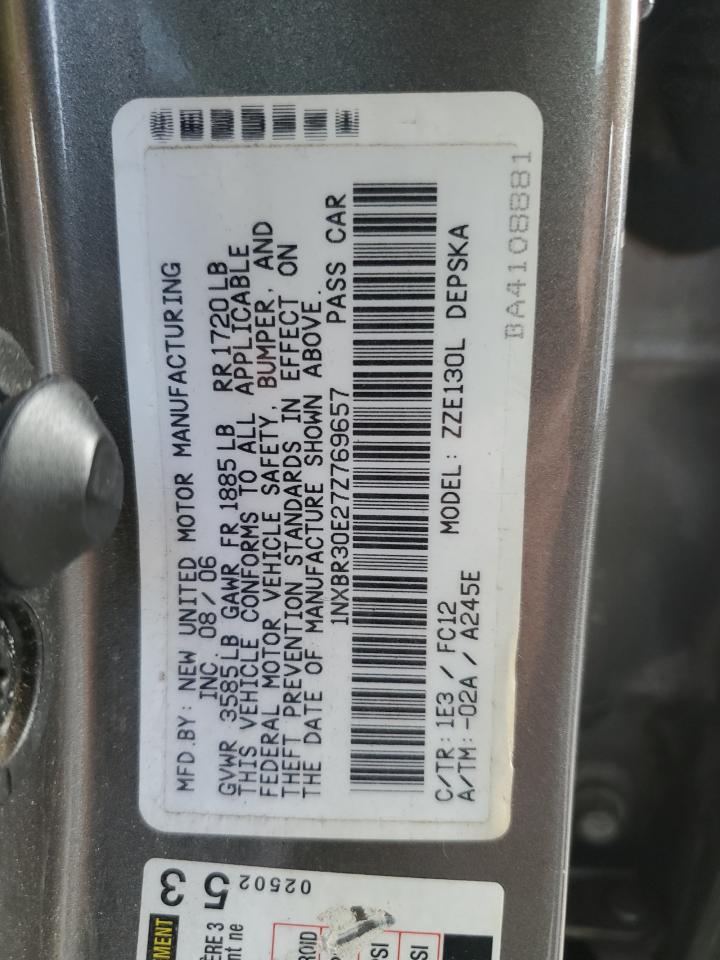 1NXBR30E27Z769657 2007 Toyota Corolla Ce