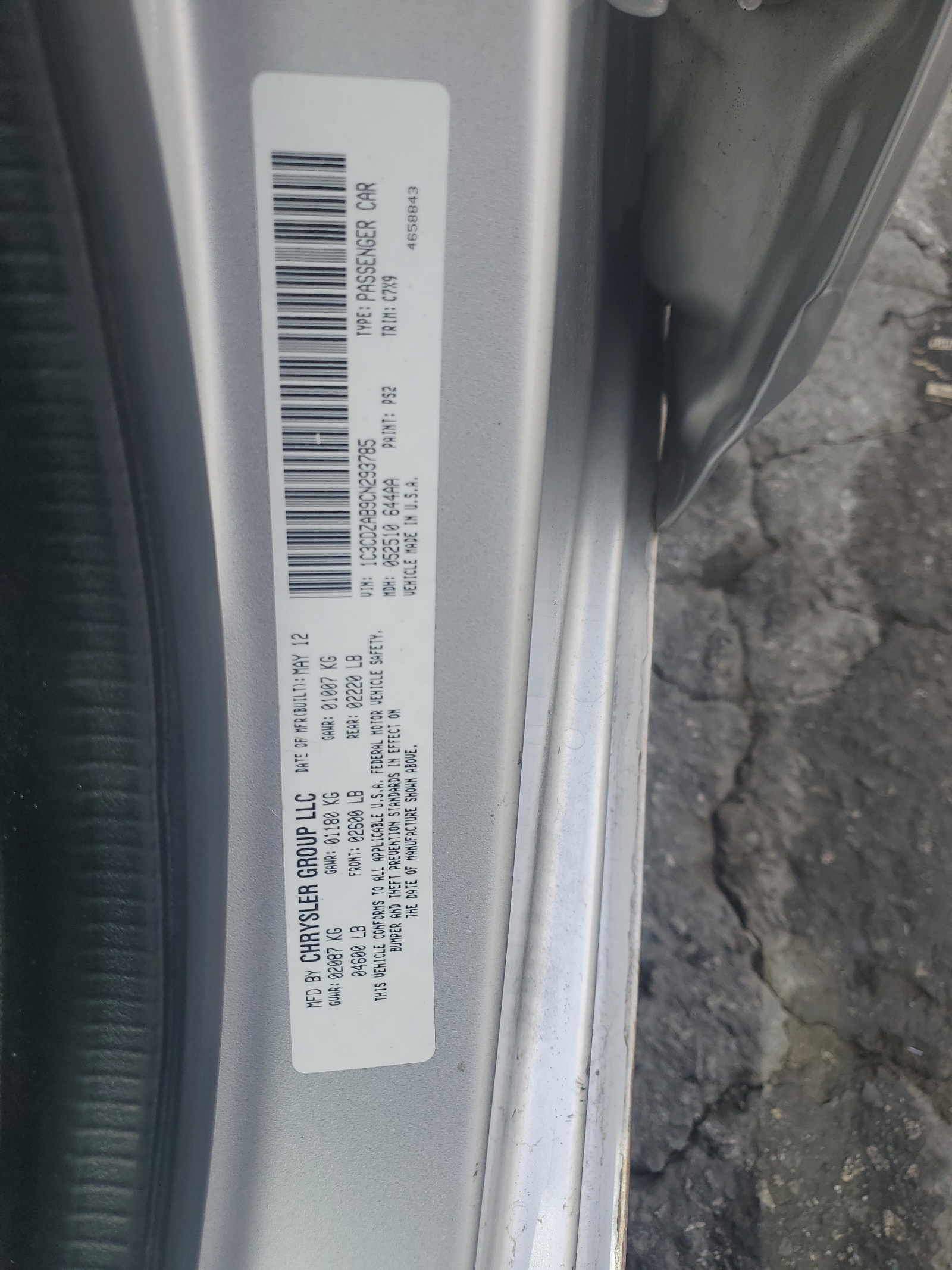 1C3CDZAB9CN293785 2012 Dodge Avenger Se