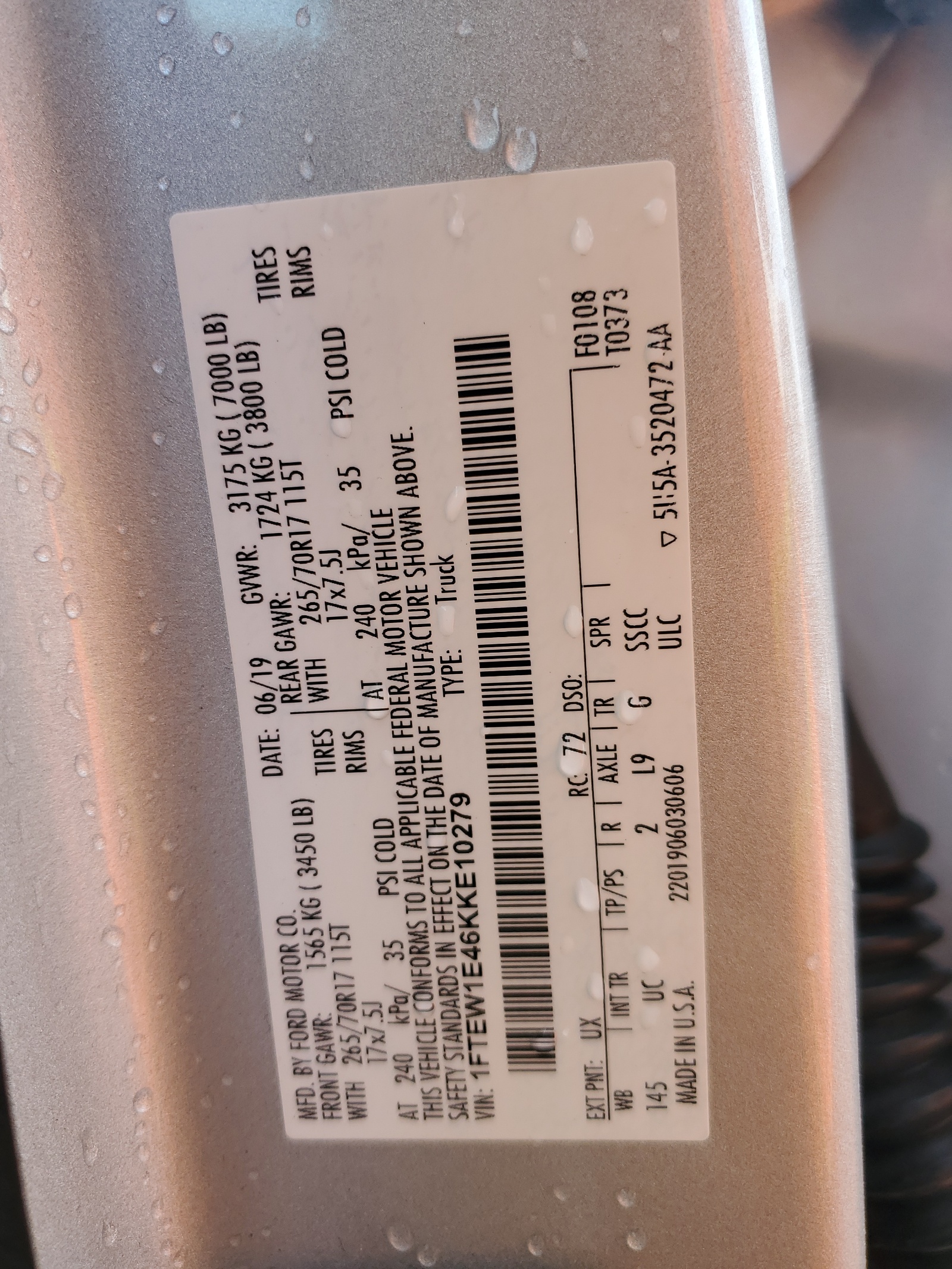 1FTEW1E46KKE10279 2019 Ford F150 Supercrew