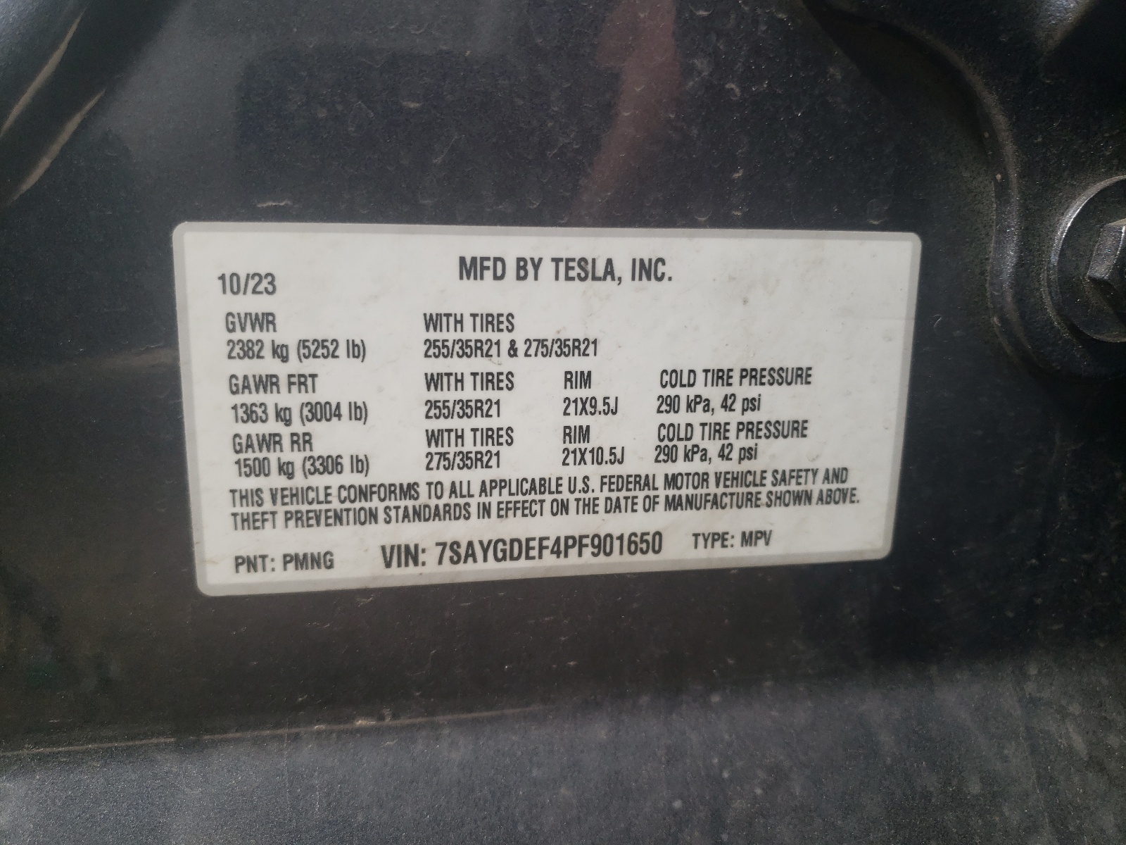 7SAYGDEF4PF901650 2023 Tesla Model Y