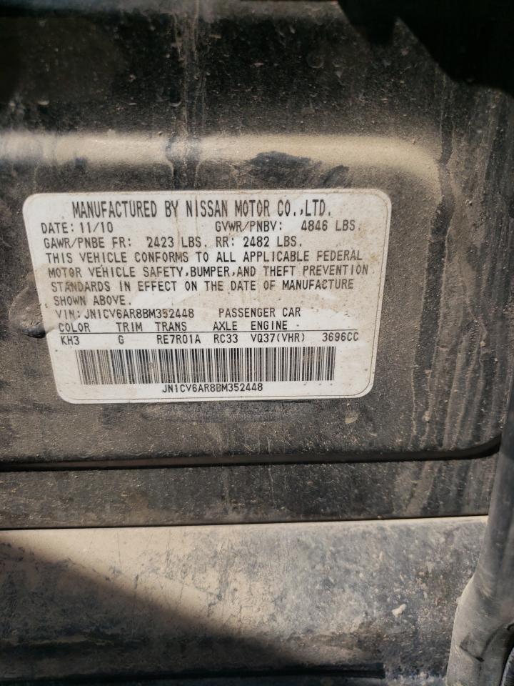 2011 Infiniti G37 VIN: JN1CV6AR8BM352448 Lot: 57011334