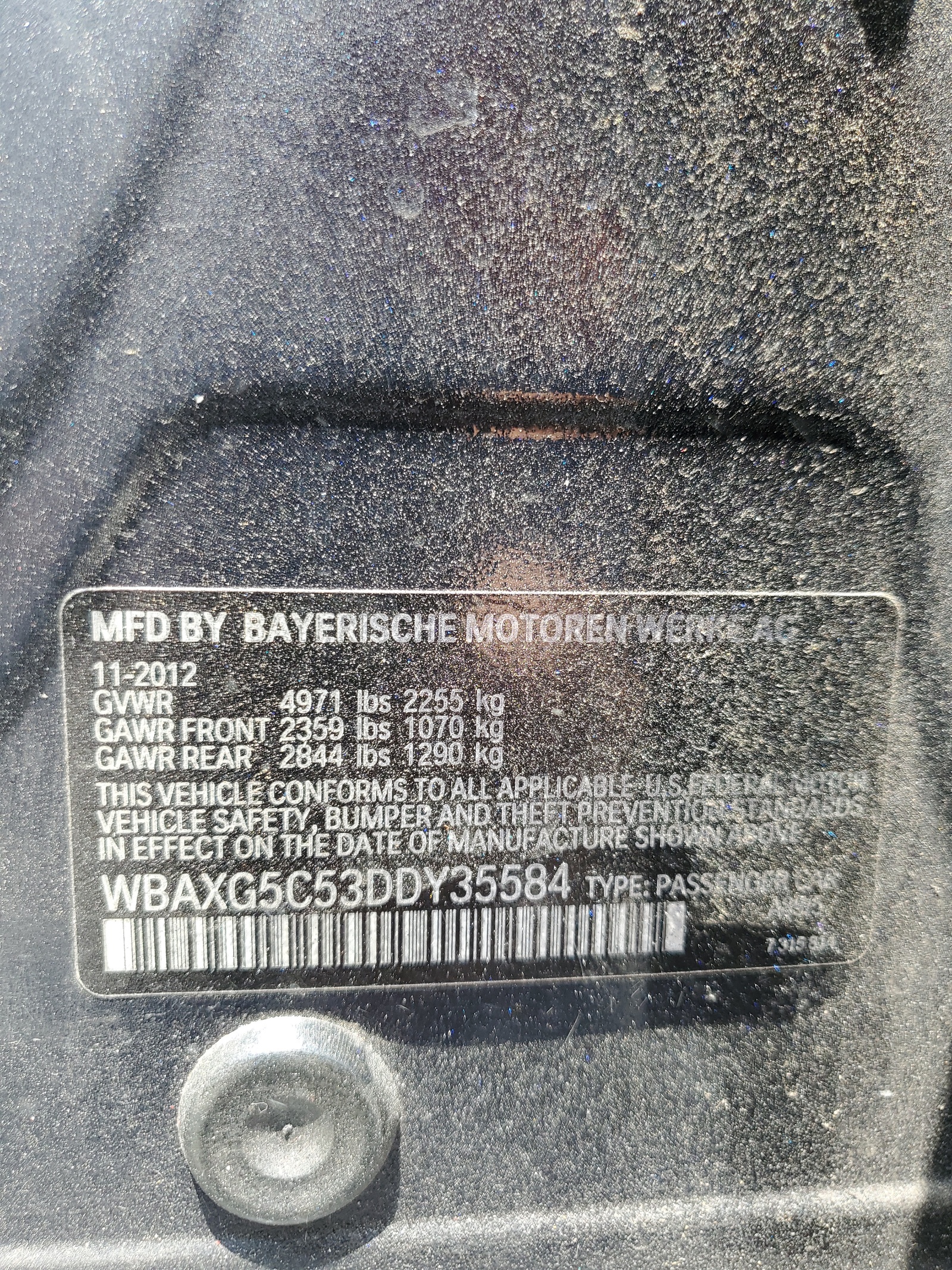 WBAXG5C53DDY35584 2013 BMW 528 I