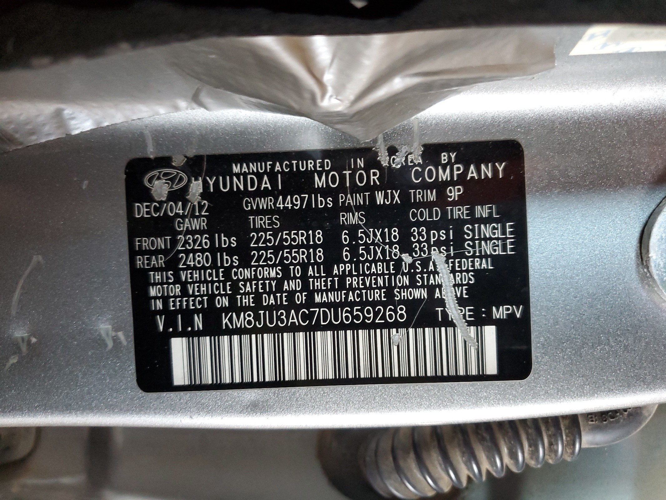 KM8JU3AC7DU659268 2013 Hyundai Tucson Gls