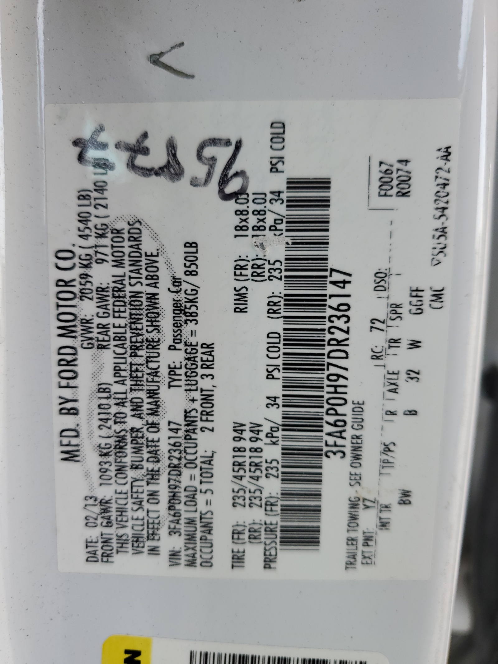 3FA6P0H97DR236147 2013 Ford Fusion Se