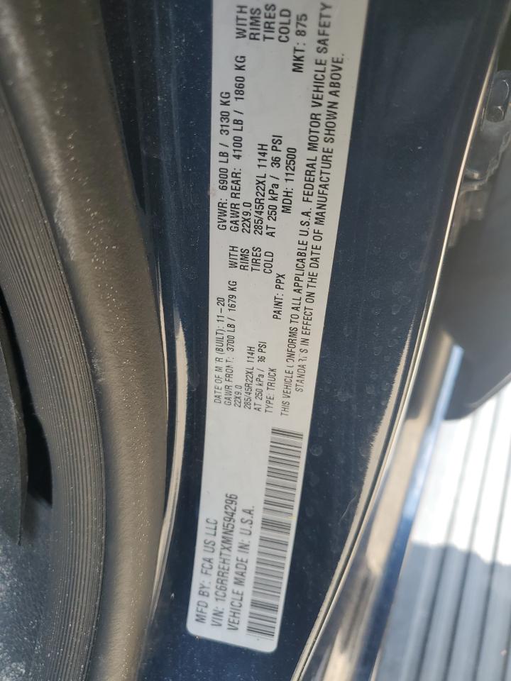 2021 Ram 1500 Limited VIN: 1C6RREHTXMN594296 Lot: 56573144