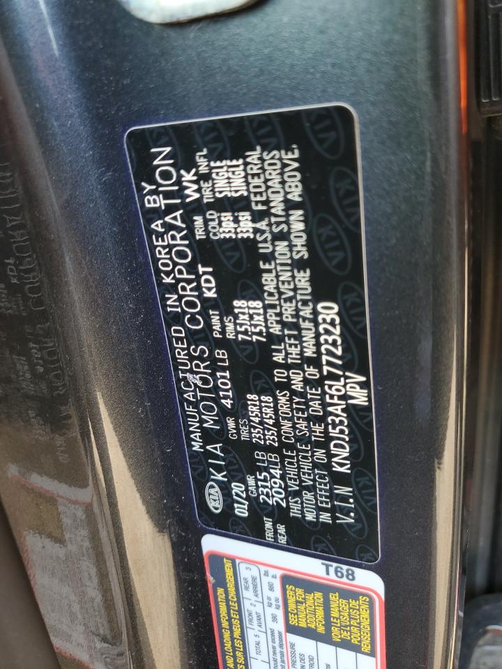 2020 Kia Soul Gt-Line Turbo VIN: KNDJ53AF6L7723230 Lot: 54631474