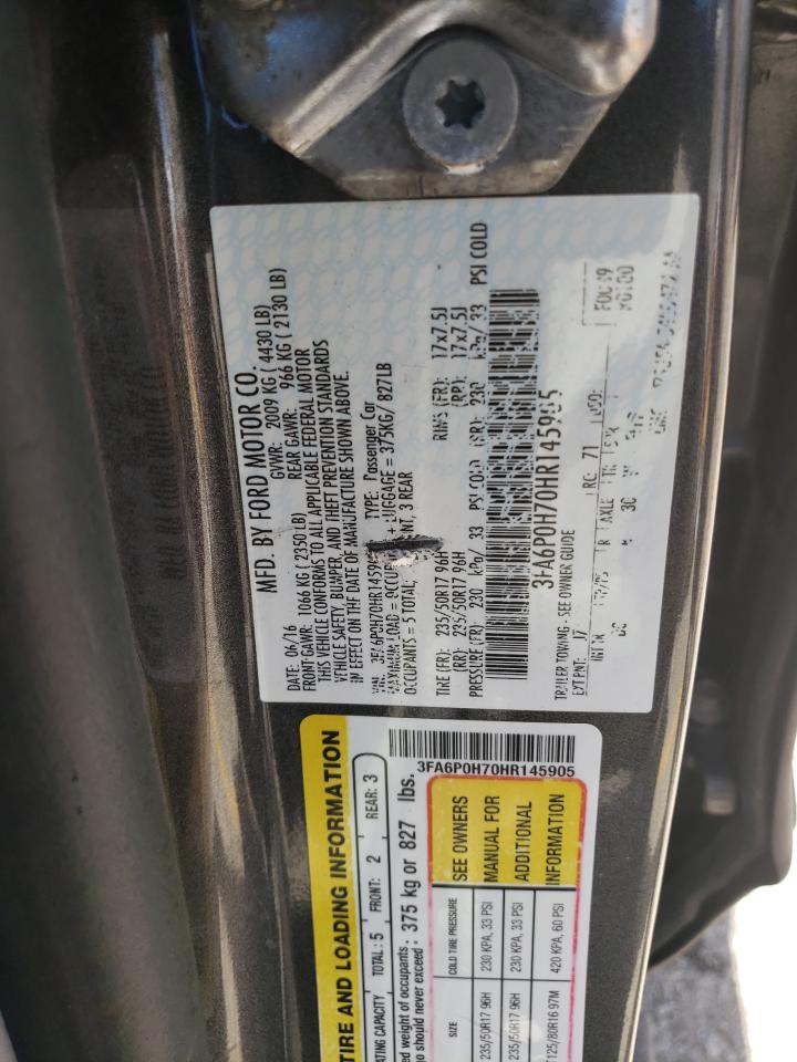 3FA6P0H70HR145905 2017 FORD FUSION - Image 13