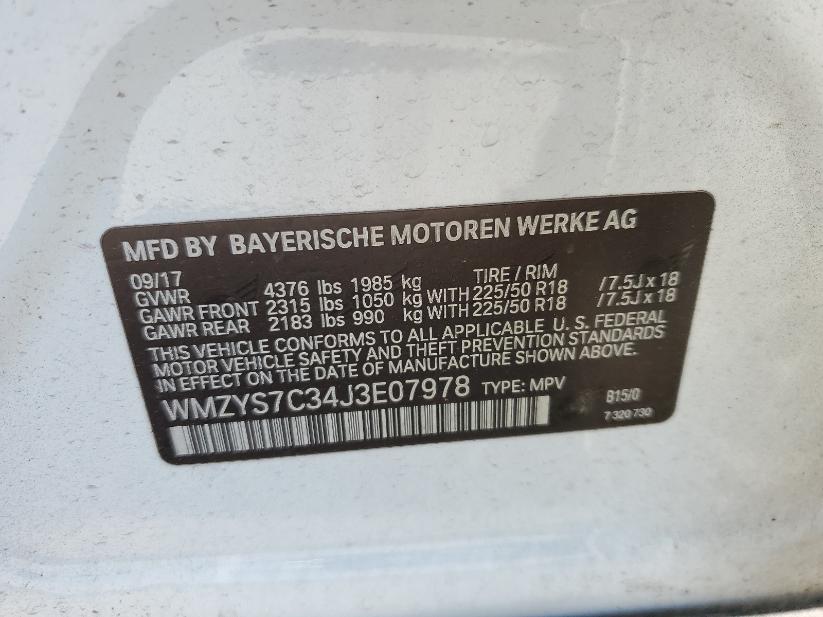 WMZYS7C34J3E07978 2018 Mini Cooper Countryman