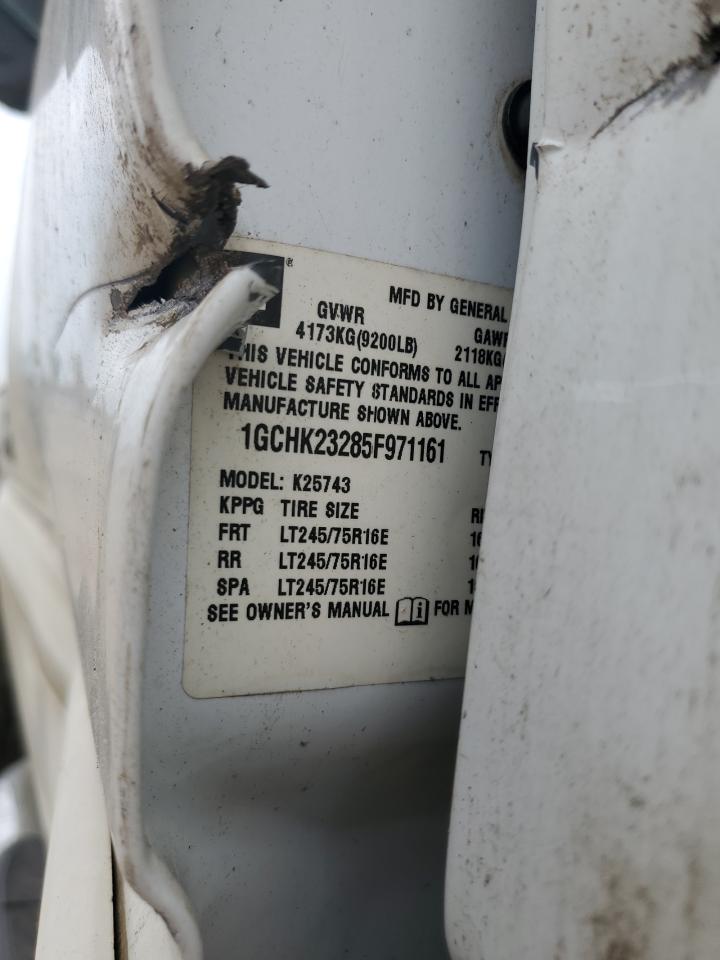 2005 Chevrolet Silverado K2500 Heavy Duty VIN: 1GCHK23285F971161 Lot: 64979594