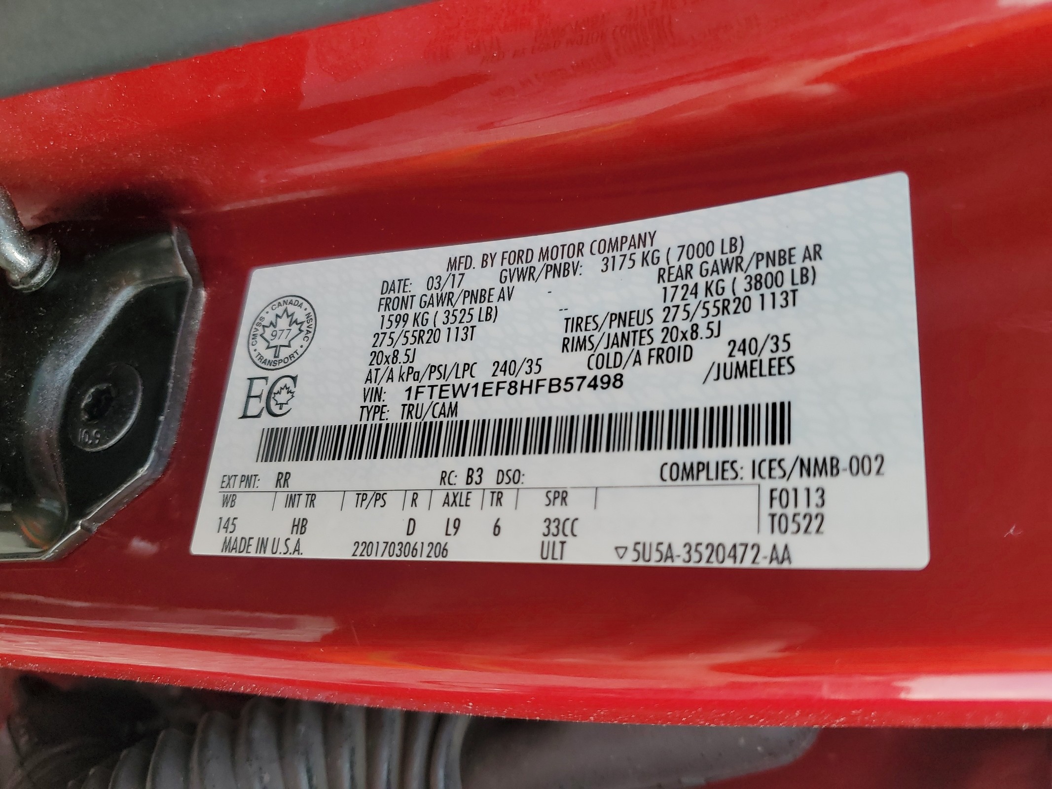 1FTEW1EF8HFB57498 2017 Ford F150 Supercrew