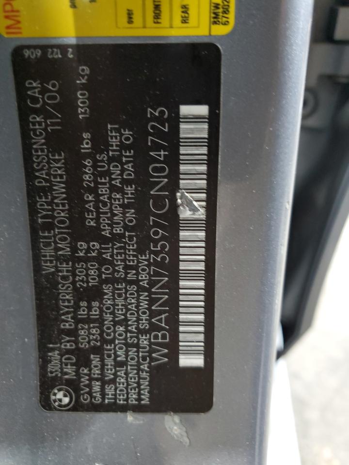 2007 BMW 530 Xit VIN: WBANN73597CN04723 Lot: 55956974