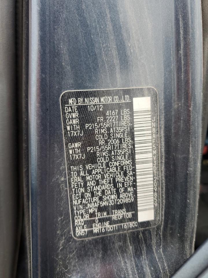 2013 Nissan Juke S VIN: JN8AF5MV3DT209859 Lot: 54004104