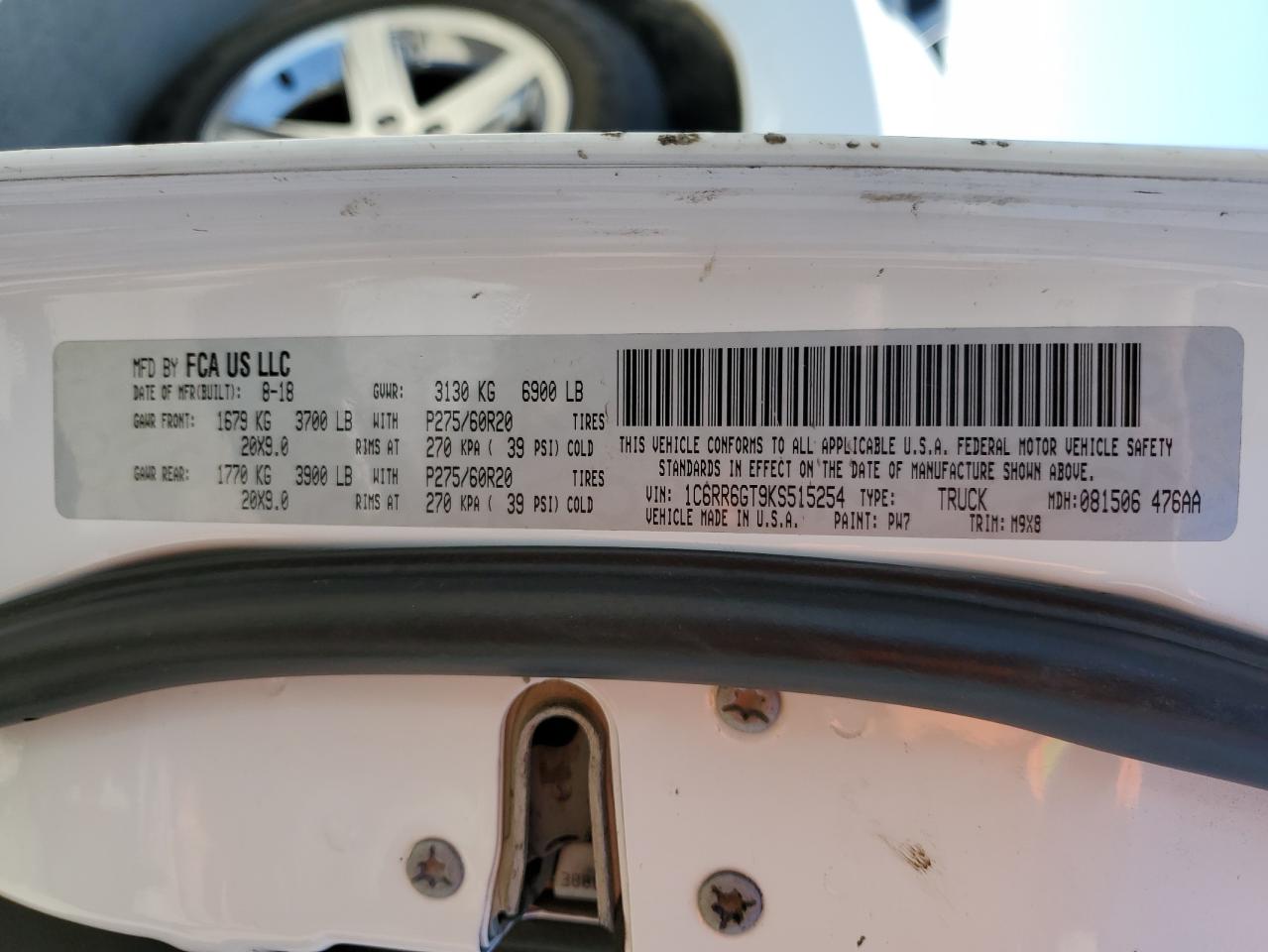 2019 Ram 1500 Classic Slt VIN: 1C6RR6GT9KS515254 Lot: 55363804