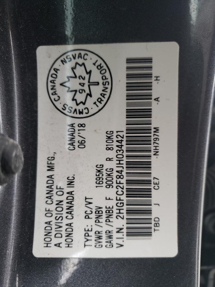 2018 Honda Civic Ex VIN: 2HGFC2F84JH034421 Lot: 54519634