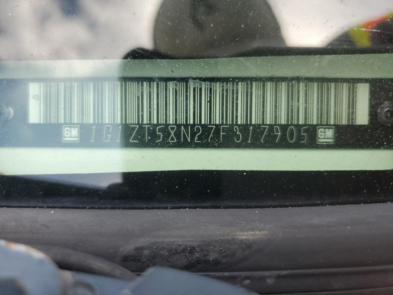 2007 Chevrolet Malibu Lt VIN: 1G1ZT58N27F317905 Lot: 55098034