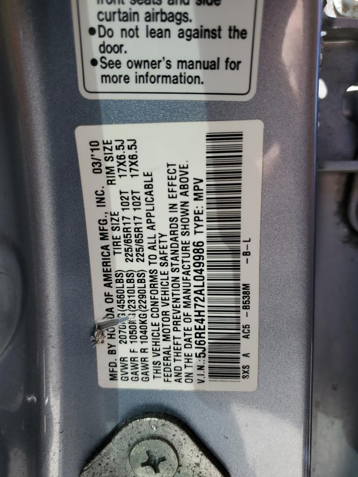 5J6RE4H72AL049986 2010 Honda Cr-V Exl