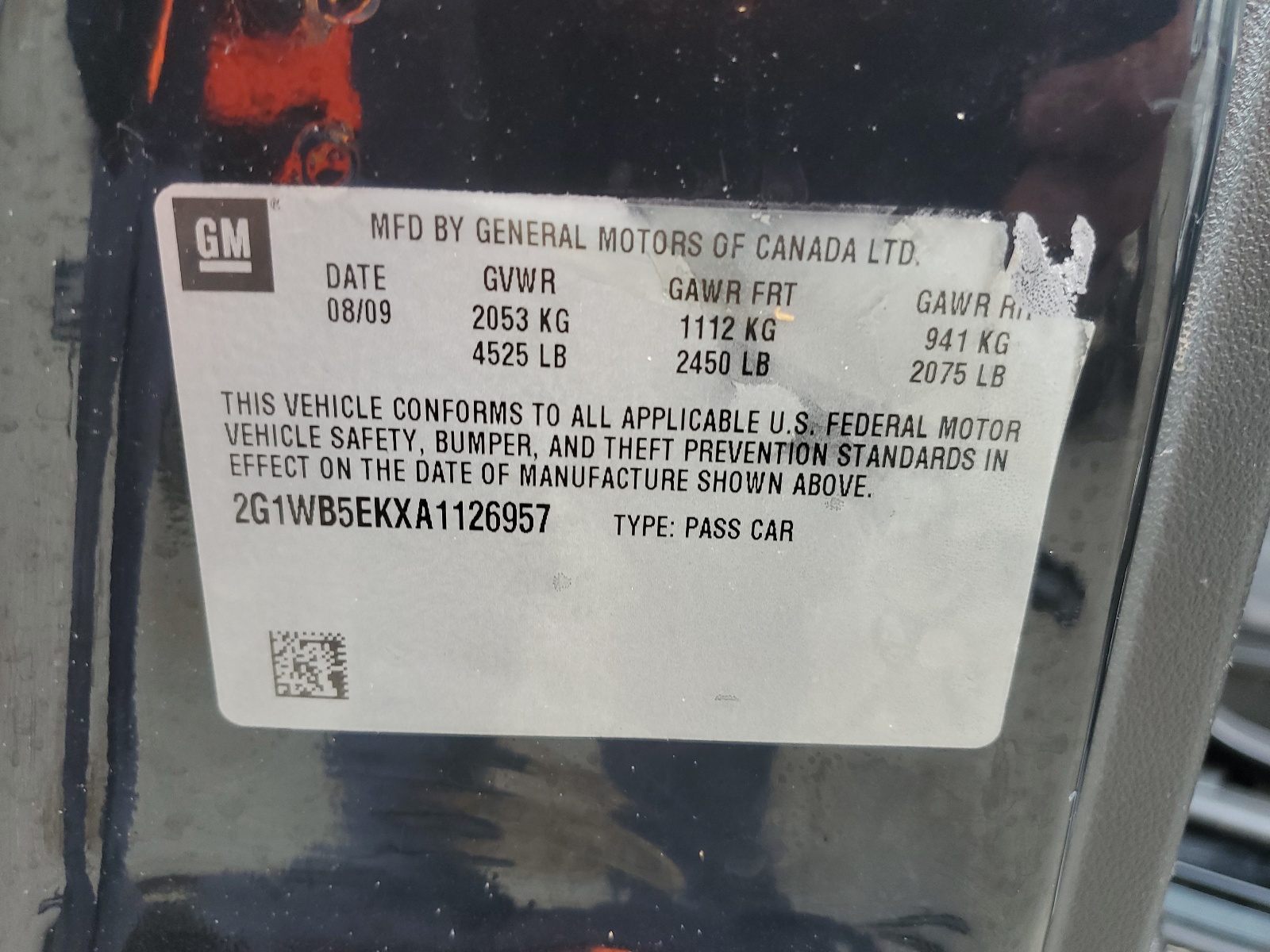 2G1WB5EKXA1126957 2010 Chevrolet Impala Lt