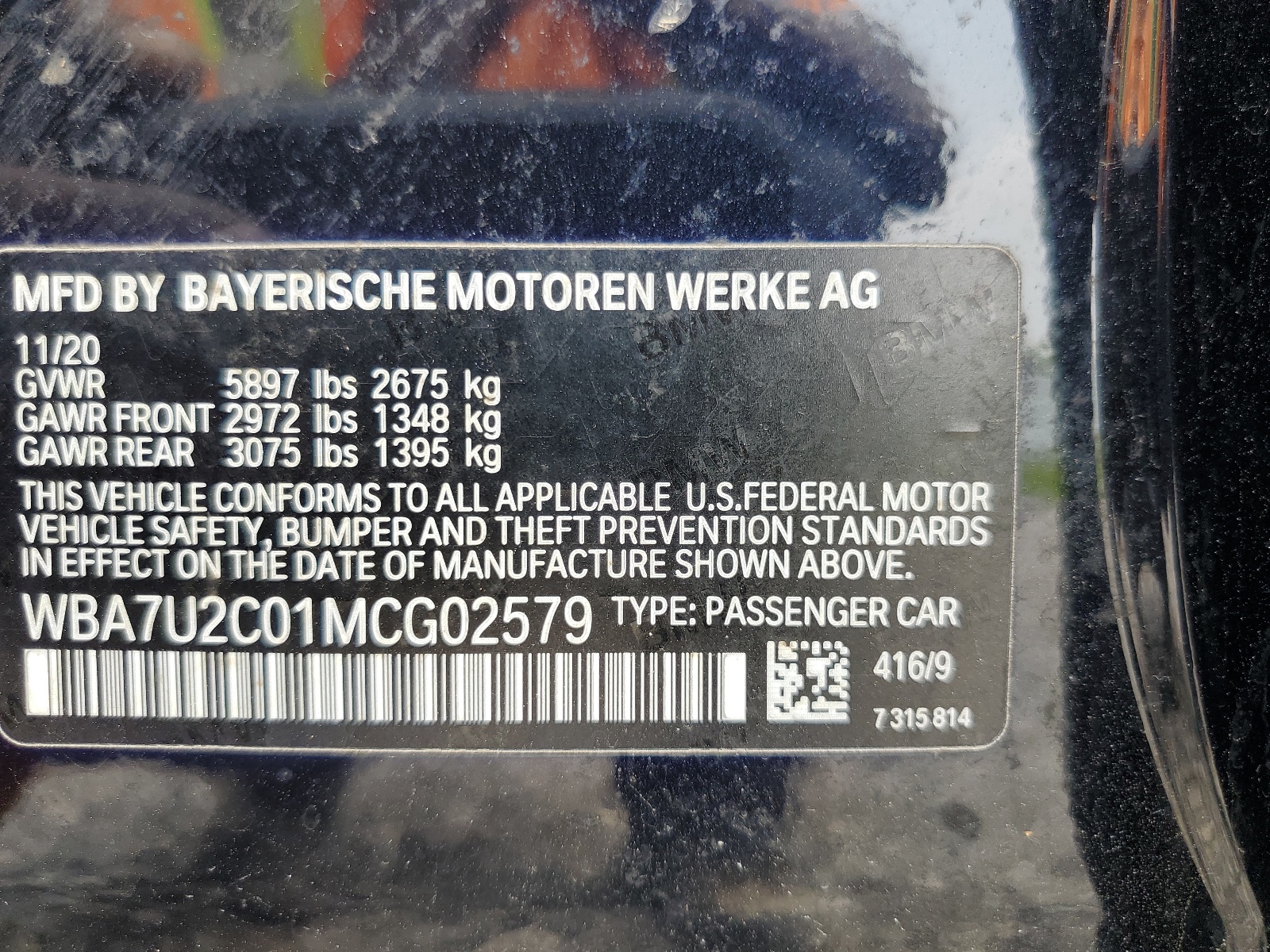 WBA7U2C01MCG02579 2021 BMW 750 Xi