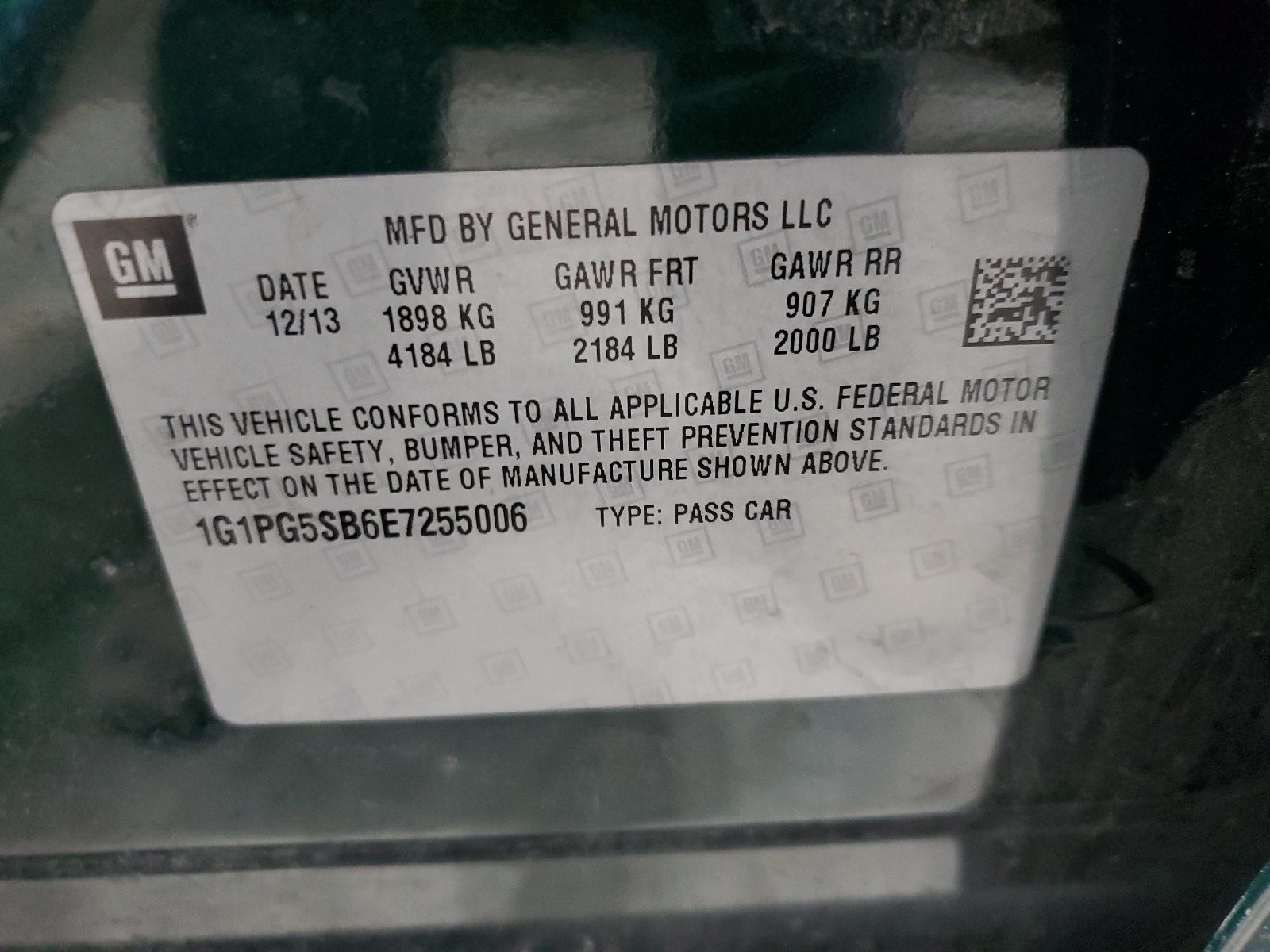 1G1PG5SB6E7255006 2014 Chevrolet Cruze Ltz